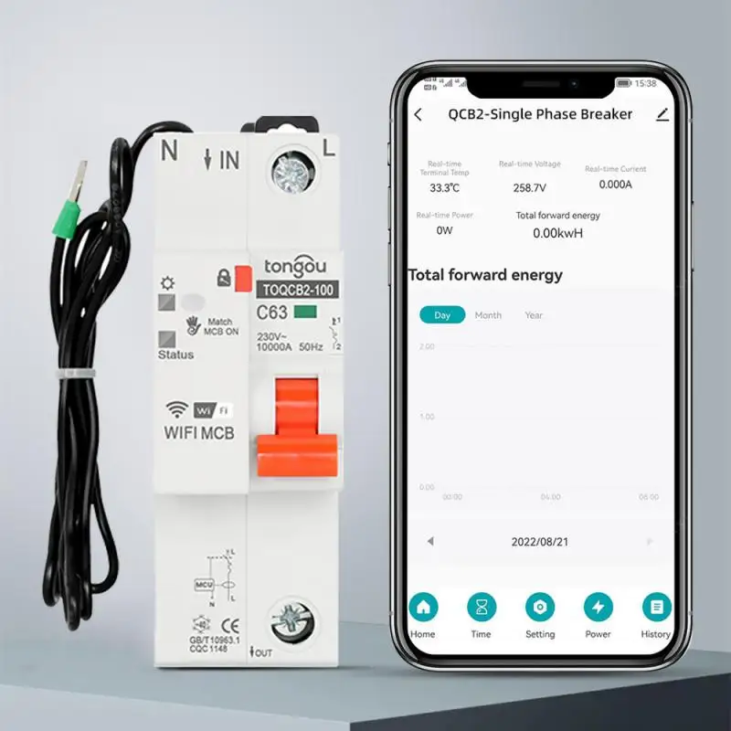 

Timer Wifi 63a Measurement Switch Wireless 1p Tuya Mcb Breaker Remote Control Circuit Breaker Work With Alexa Google Home Ifttt