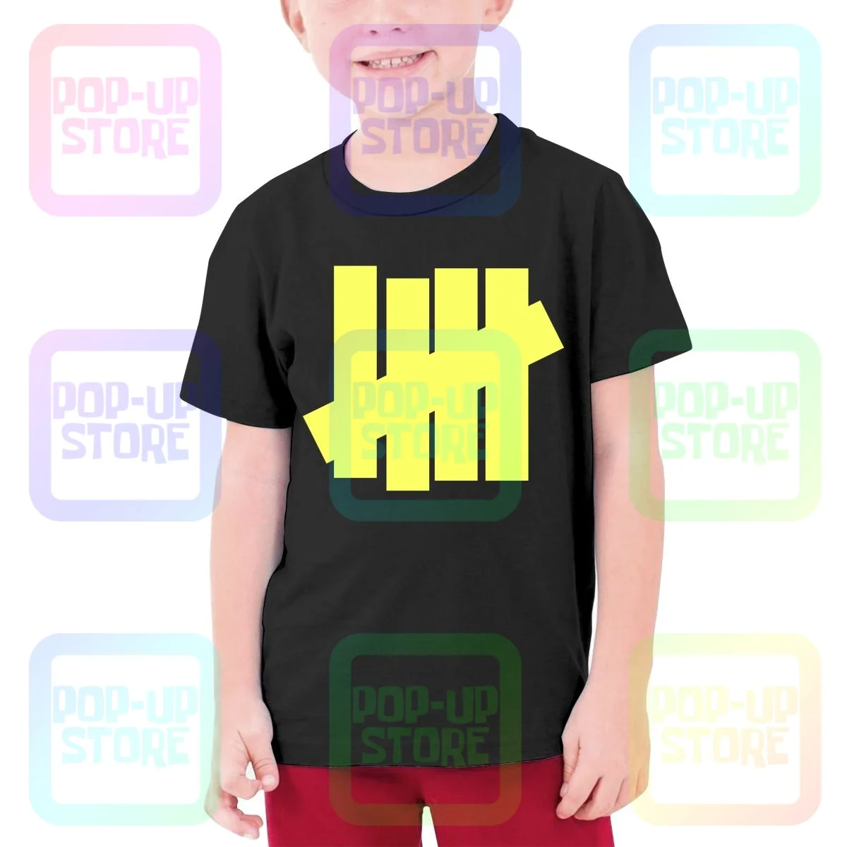 Неоново-желтый Графический фотографический детский Тройник забавная Винтажная