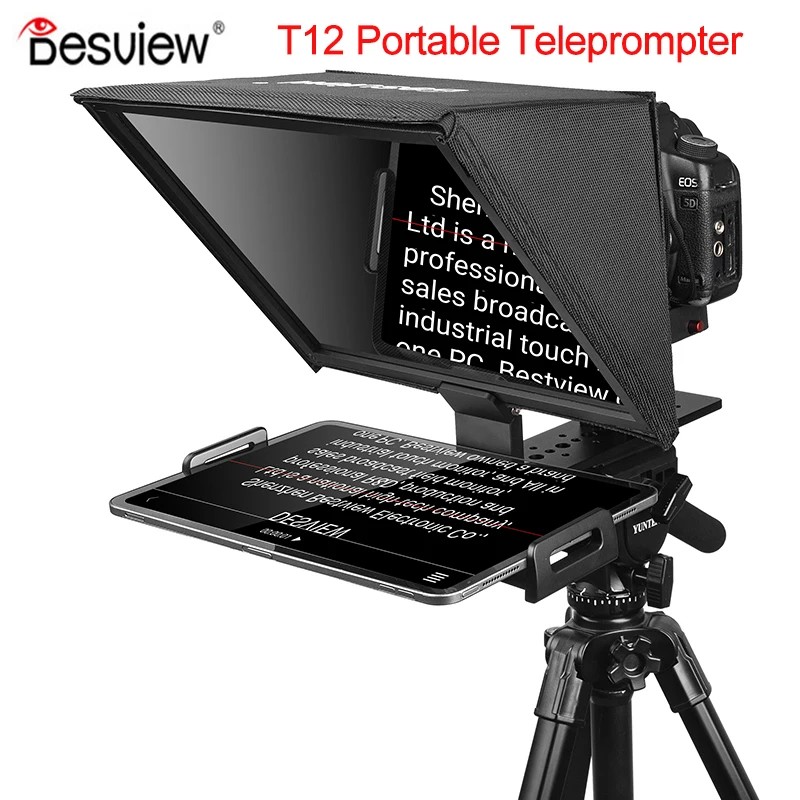 

Портативный телесуфлер Bestview T12 с пультом дистанционного управления по Bluetooth для планшета DSLR-камеры ouTube для интервью речи видео студии