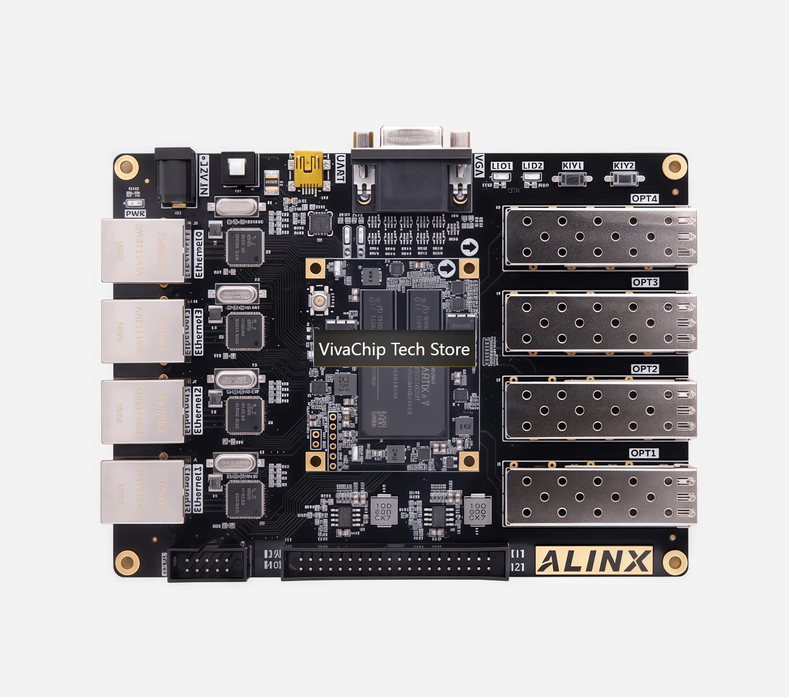 Фото Плата разработки VivaChip TechXilinx Artix7 FPGA с оптоволоконным интерфейсом 7A100 XC7A100T AX7101 №2