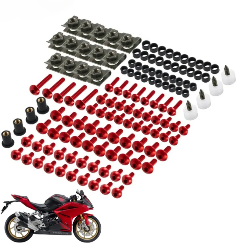 

Комплект болтов обтекателя CNC 177 шт., крепежные зажимы, винты для Honda CBR600RR CBR1000RR CBR 600 F2 F3 F4 CBR 600 RR 1000 RR 900 929RR 650R