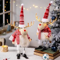 christmas reindeer doll with led lights large standing elk ornaments xmas decoration home party 2023 new year kids gifts navidad