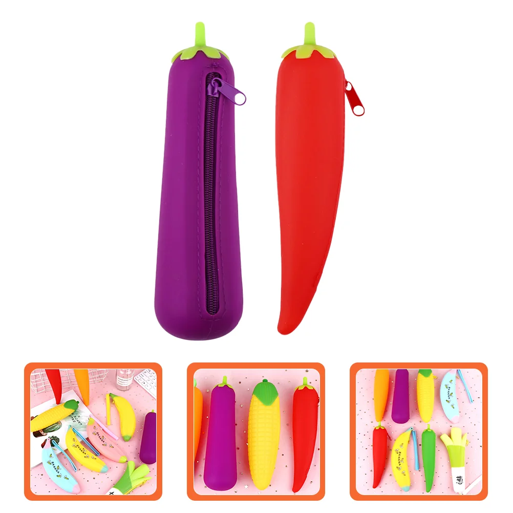

Pouch Pencase Bag Stationery Organizer Silicone Bags Siliconepencil Small Zipper Storage Holder Container File Fruit Pockets