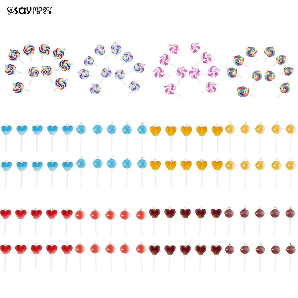 10 шт., подвески из каучука в виде леденцов