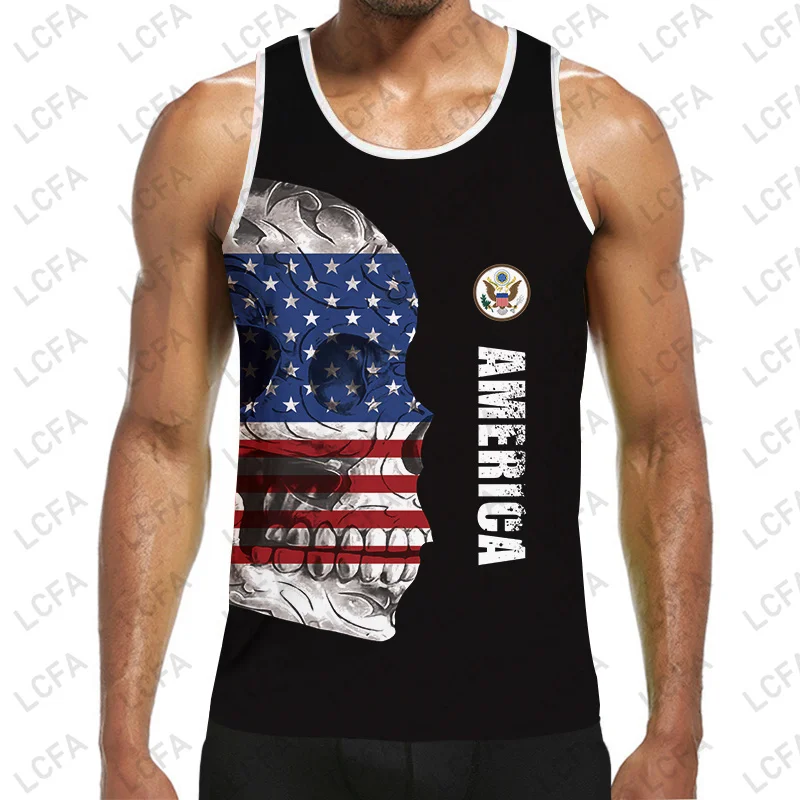 

Футболка мужская с американским флагом, тренировочная майка без рукавов для спортзала, бокса, тренировок, фитнеса, бега, майка для мышц, спортивный топ для фитнеса