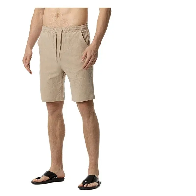 

Мужские летние модные повседневные шорты из хлопка и льна, пляжные шорты