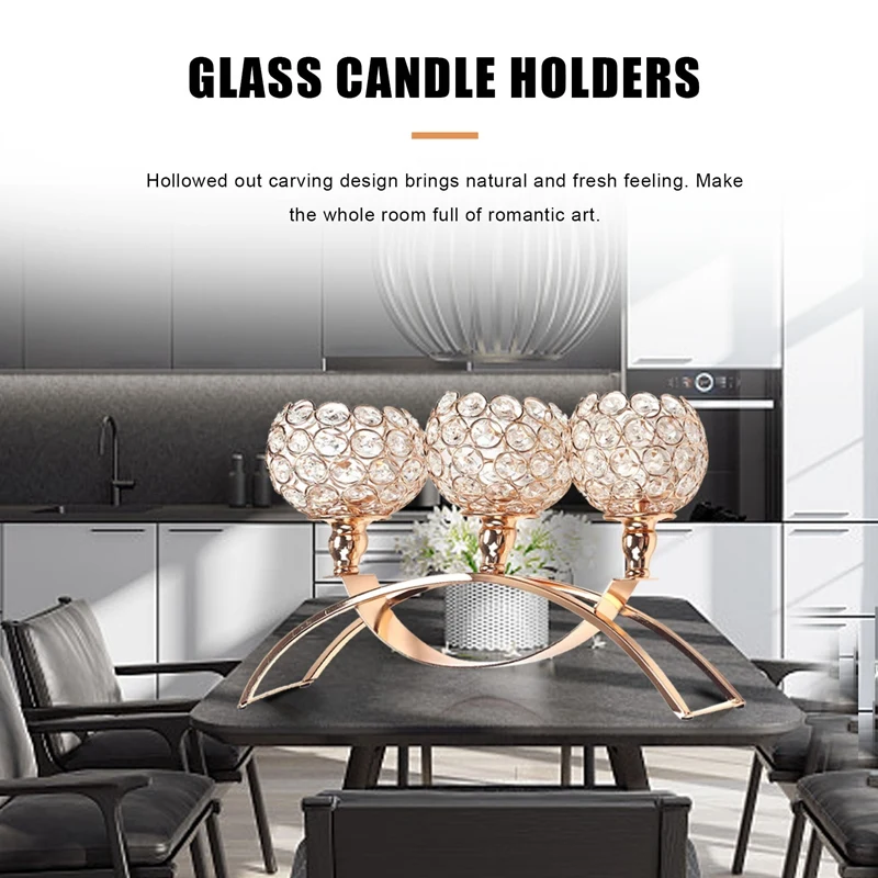 Акция! Хрустальные подсвечники 3 держателя железный подсвечник для журнального