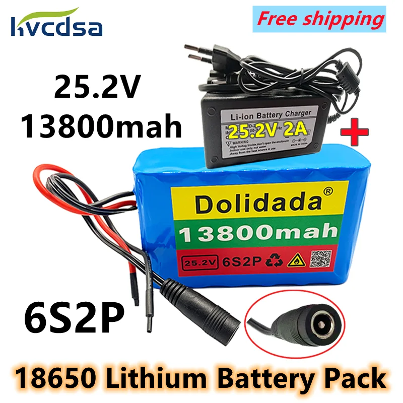 

New 6S2P 25.2V 13800mah 18650 battery 25.2V 13800mah electric bike moped/electric/lithium ion battery with BMS + Charger