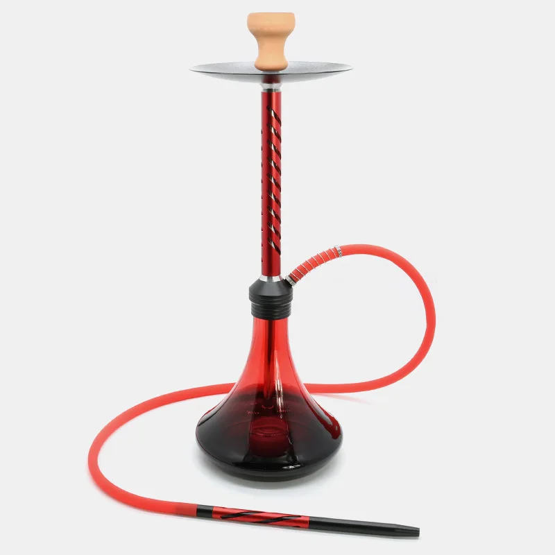 

Shisha Set, Hookah Water Pipe Complete Set Stainless Steel Chimney Attachment, Clay Head, Silicone Hose Shisha Hookah