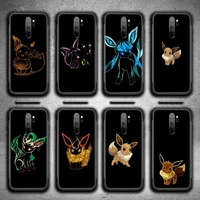 cute pokemon eevee phone case for redmi 9a 9 8a note 11 10 9 8 8t pro max k20 k30 k40 pro