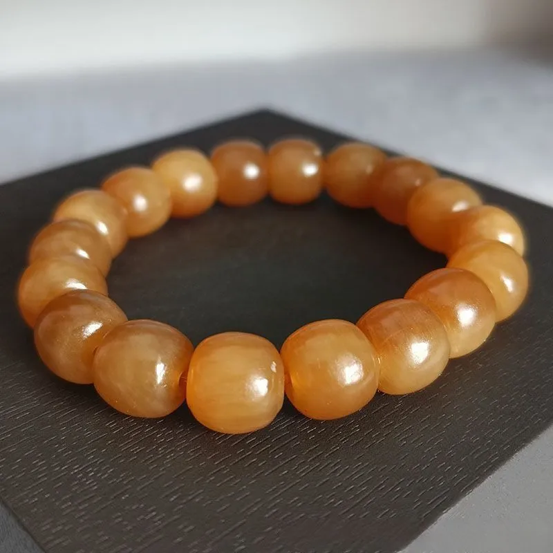 Аутентичный коричневый сахарный нефритовый женский браслет с бусинами в