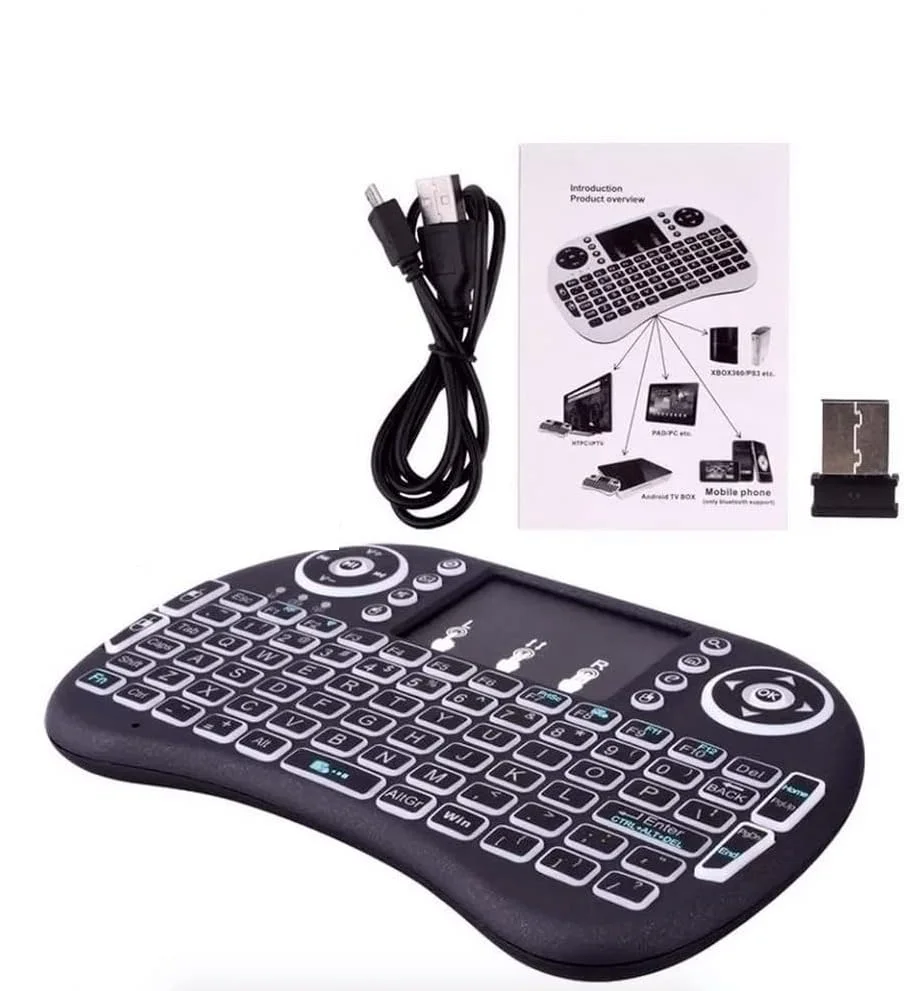 

For Mini Wireless Keyboard com Touchpad Usb Android Console e Tv gaming