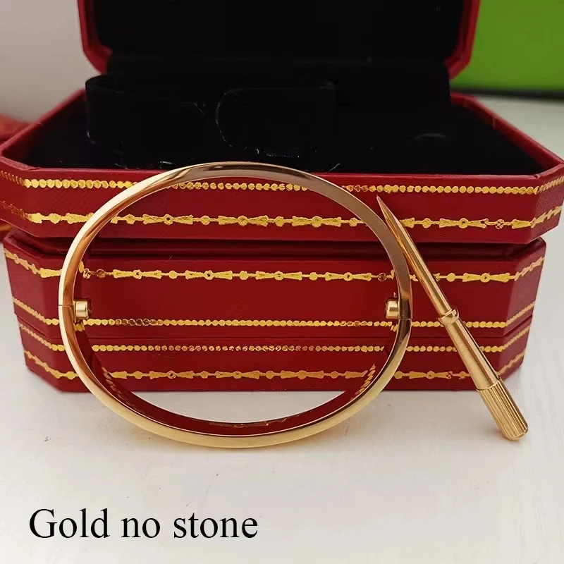 

Fashion Love's Bangle Bracelet Women Accessories Titanium Steel Men's Jewelry Couple Engaged Gold Luxury Crystal Wedding Bracele