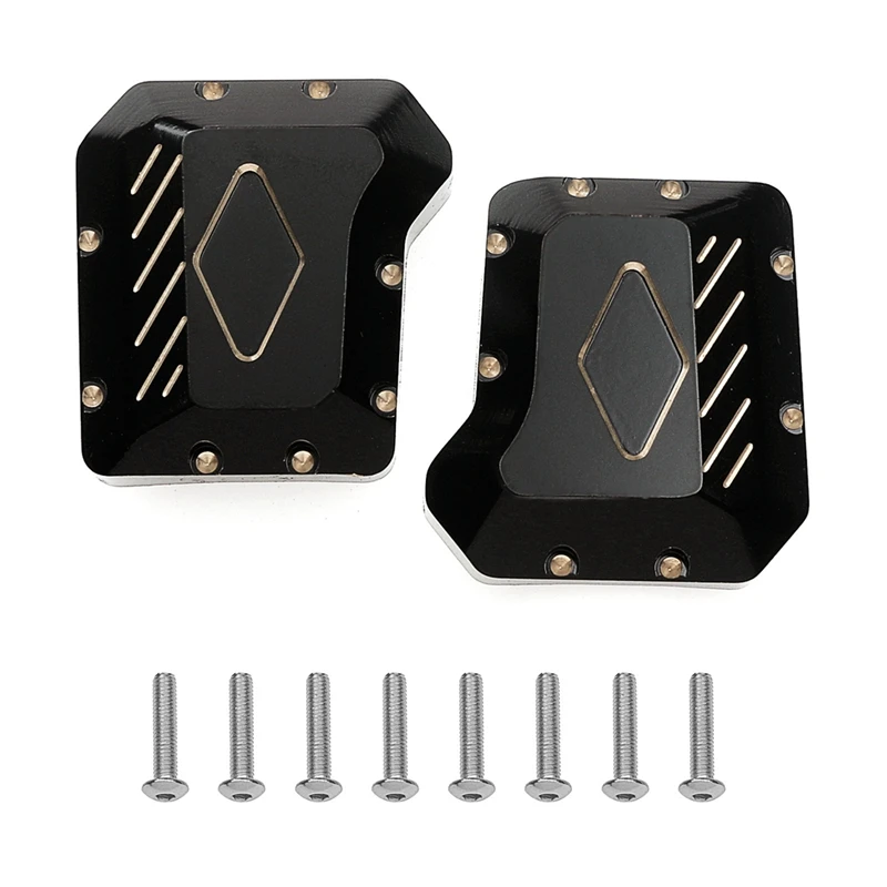 

2Pcs Black Brass Diff Cover Front And Rear Axle Housing Cover For 1/10 RC Crawler Car Traxxas TRX4 TRX6 Upgrades Parts