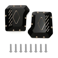 2pcs black brass diff cover front and rear axle housing cover for 110 rc crawler car traxxas trx4 trx6 upgrades parts