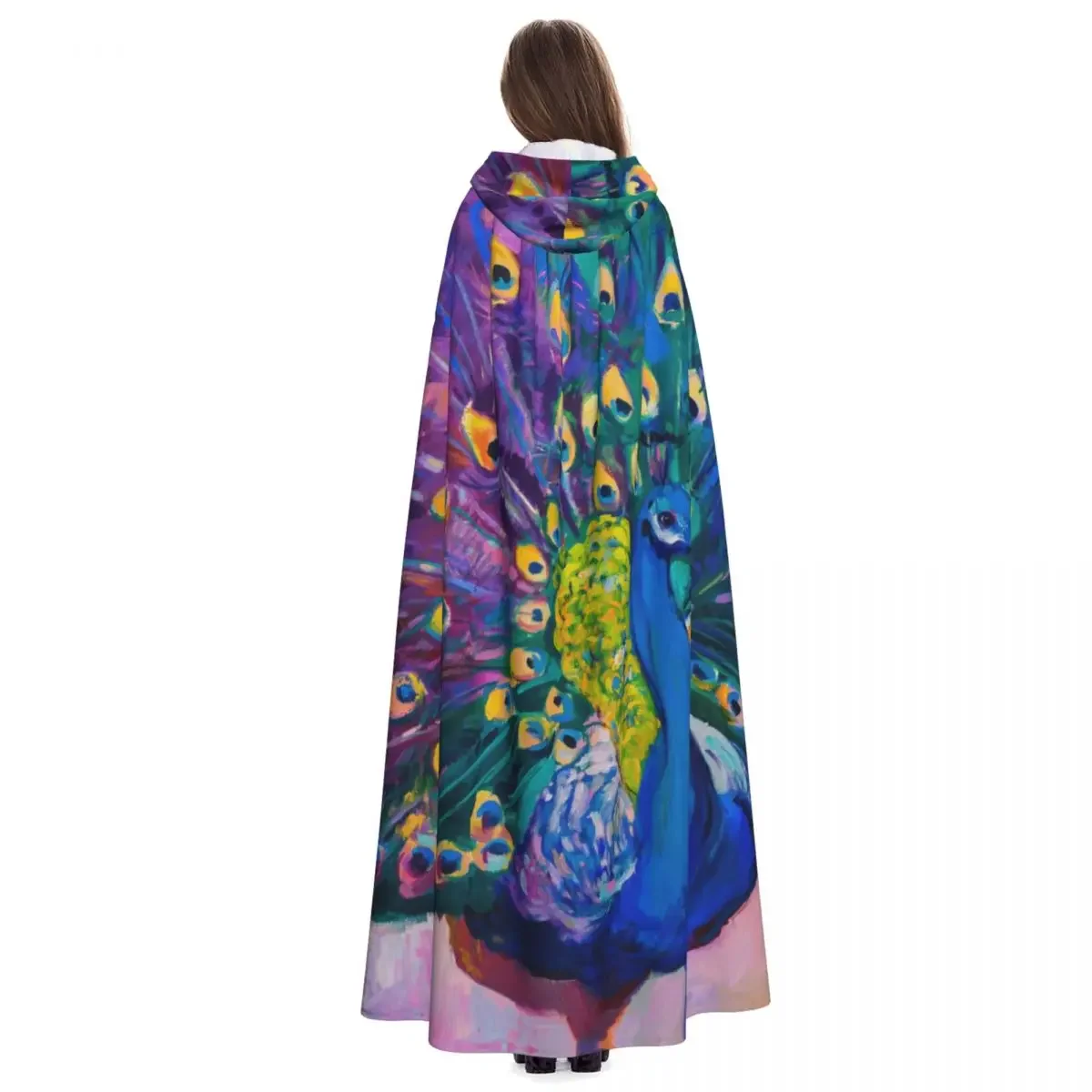 Костюм унисекс с капюшоном лавандовый павлин перьями накидка ведьмы вампира