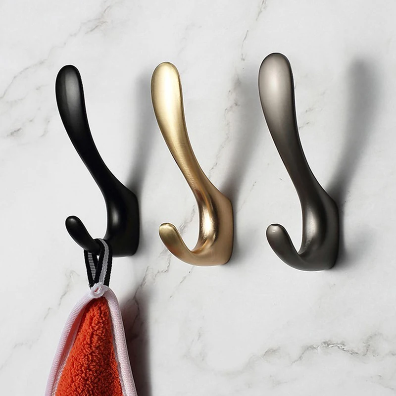 

Настенный крючок из цинкового сплава, матовый черный крючок для одежды, для спальни, вешалка для пальто, многофункциональный аксессуар для ванной и кухни, 1 шт.