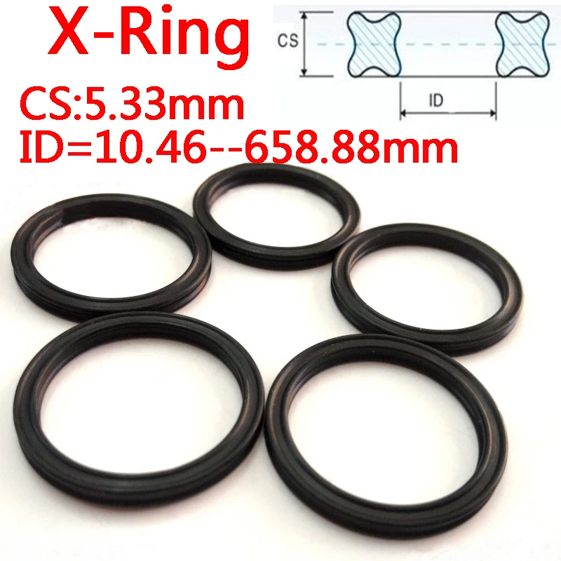 

2/5/10/20/50 Pieces CS 5.33mm NBR X Ring ID 10.46 29.51 151.77 221.62 405.26 582.68 658.88 mm X-Seals Quad Ring Standard X-Ring