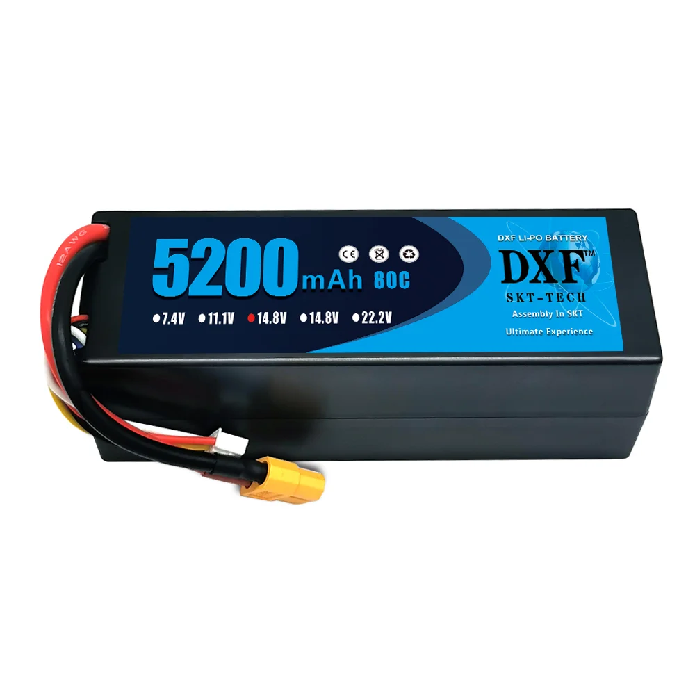 Аккумулятор DXF 4S Lipo 5200 мАч 14 8 в 80C с разъемом EC5 Жесткий Чехол для 1/8 багги