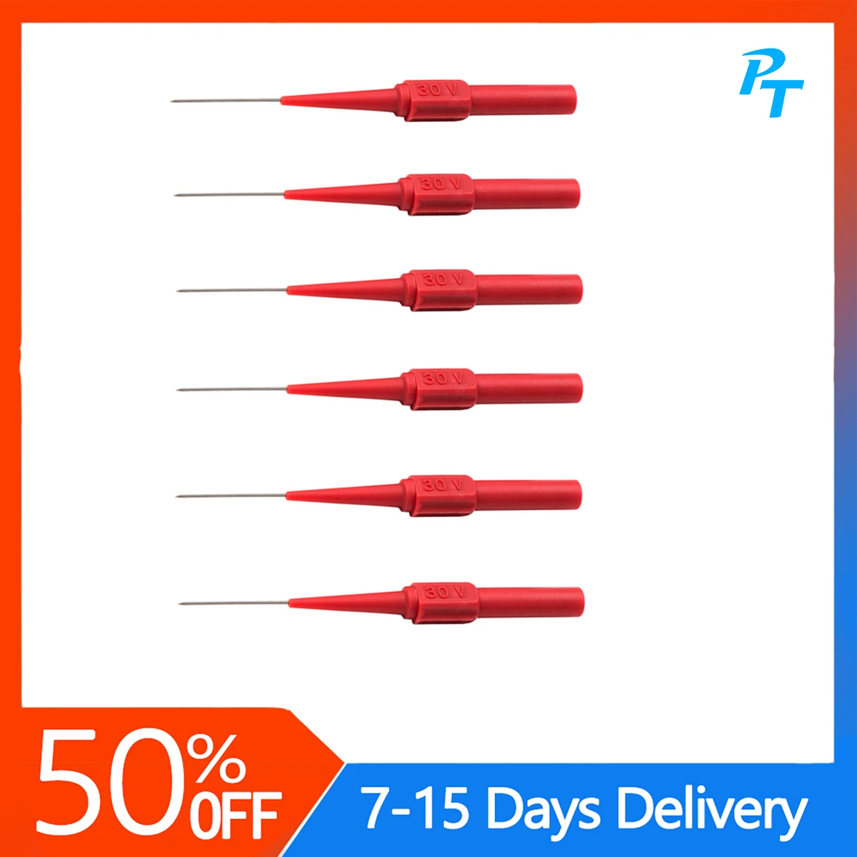 

6pcs 30V Diagnostic Tools Multimeter Test Lead Extention Back Piercing Needle Tip Probes Autotools Automotive Auto Kit Machine