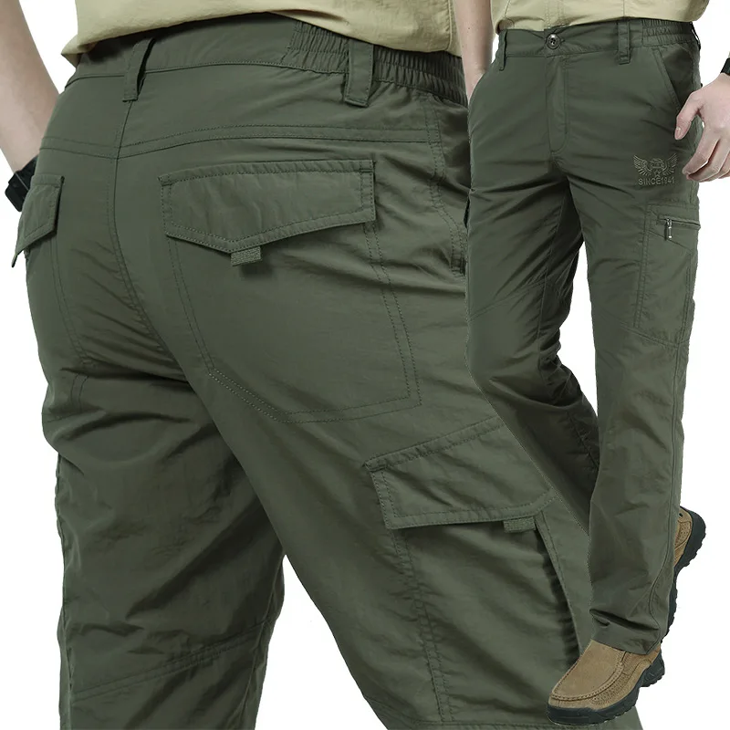 

Lightweight Summer Pants Men Breathable Quick Dry Pants Men Casual Military Trousers Tactical Cargo Pants Waterproof Trousers