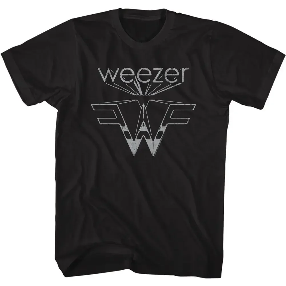 Weezer Flying W Черная футболка с альтернативной рок музыкальной группой