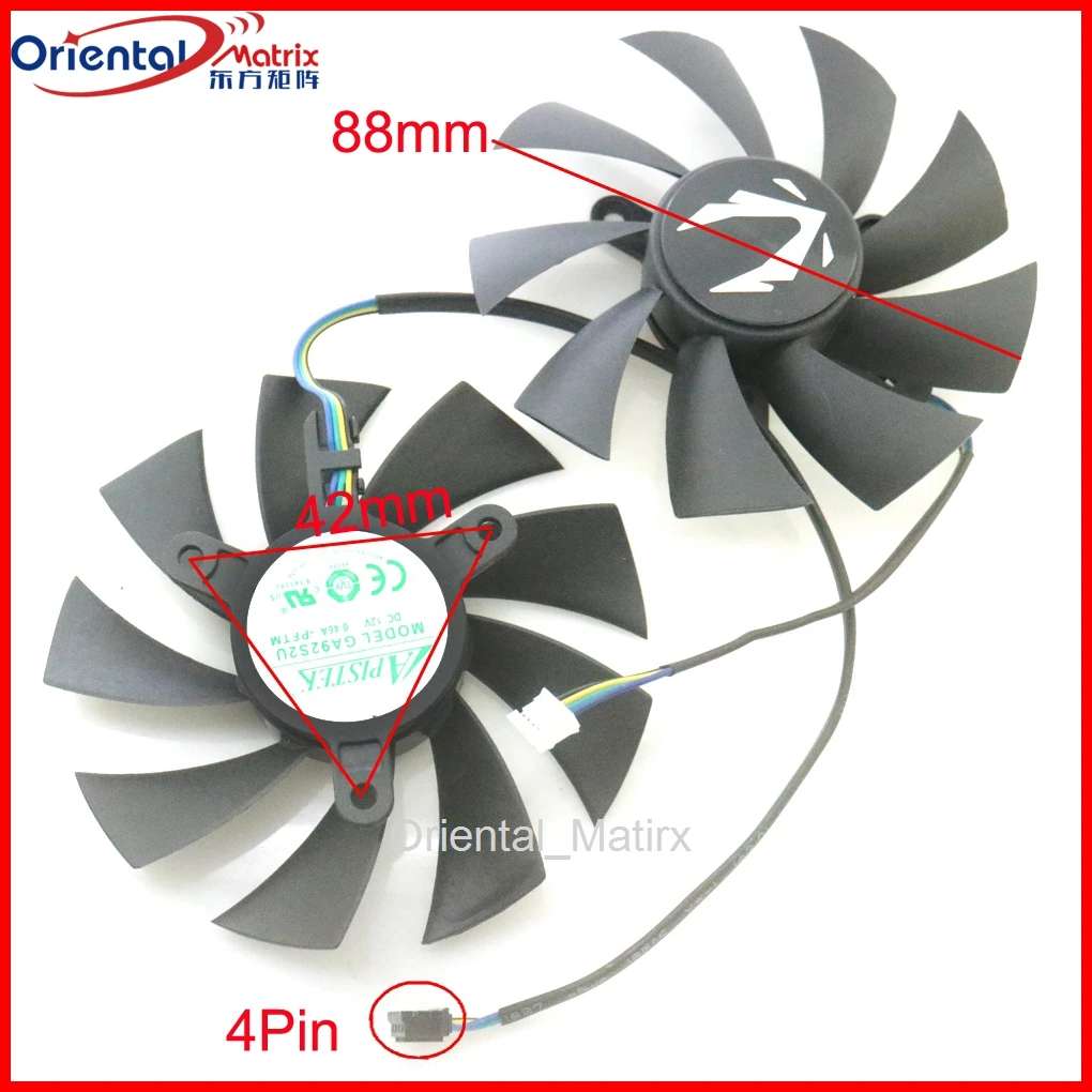 

GA92S2U-PFTM DC12V 0.46A 88mm VGA Fan For ZOTAC RTX2080 RTX2070 SUPER AMP Graphics Card Cooling Fan