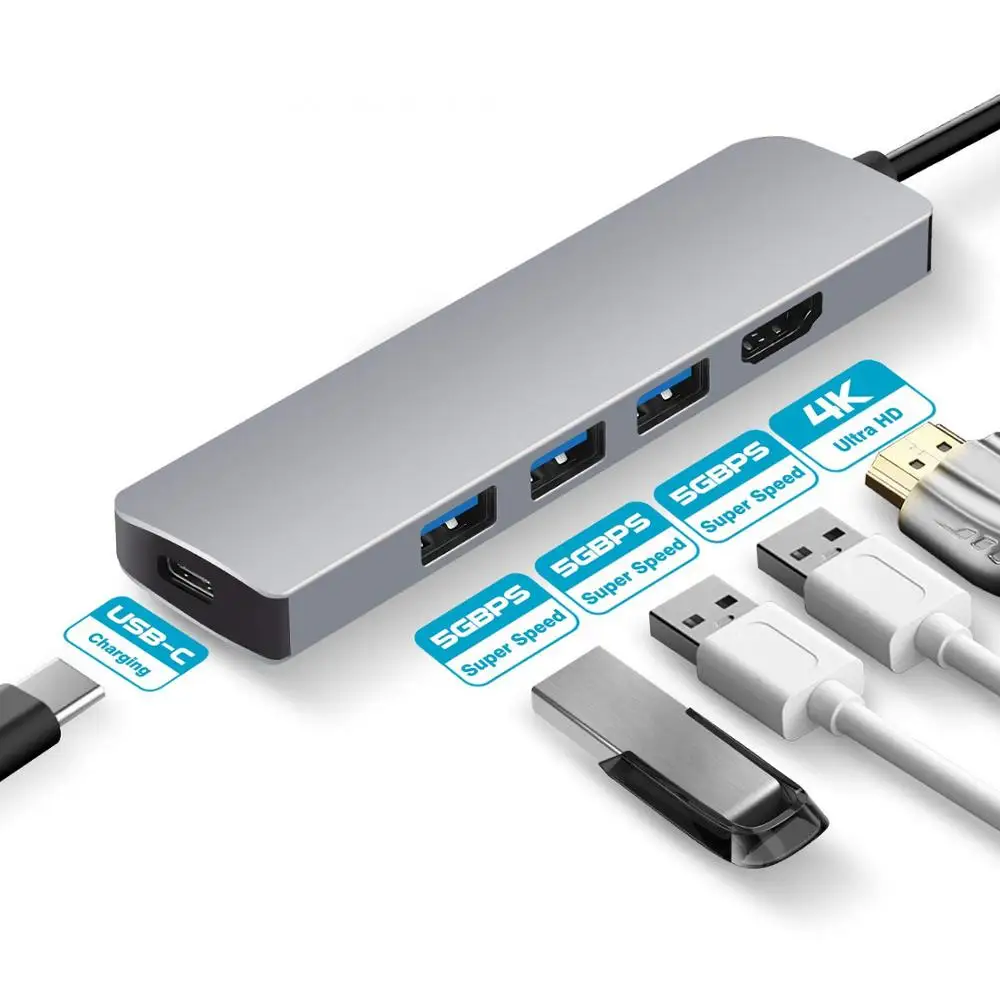 Адаптер для USB Type-C и 3 0 5 в 1 | Электроника