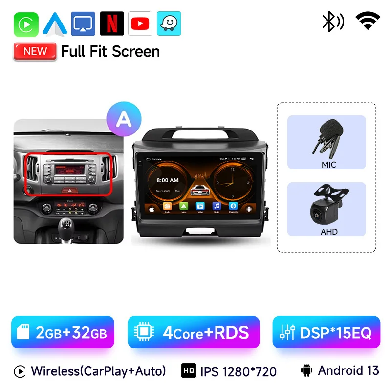 Для KIA Sportage 2010 2011 2012 2013 2014 2015 2016 2Din автомобильный Android радио мультимедийный плеер 2 Din авторадио видео GPS Navi WiFi