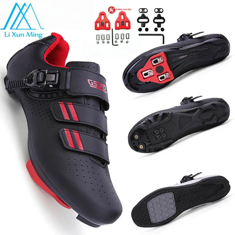 

Hot Sale Double Buckle Bicycle Shoes Women Mountain Bike Luminous Self-locking Road Speed Racing Shoes Men 36-47#