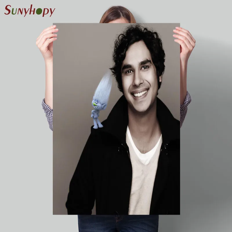 На заказ высокое качество Kunal Nayyar картина на стену холст постер ткань печать