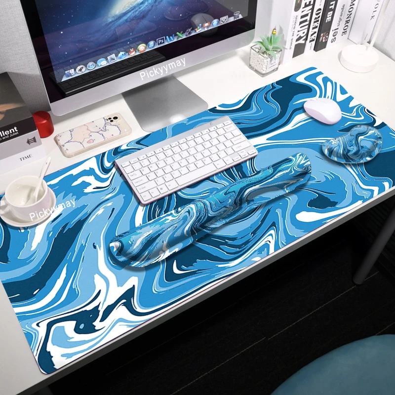 

Ergonomics Memory Foam Mouse Pad 3-piece Set With Wrist Rest Hand Wrist Mouse Mat Non-Slip Rubber Strata Liquid Mousepad XXL Rug