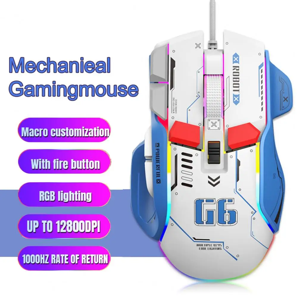 

Ergonomic Mouse Wired Mouse Computer Mouse For PC Laptop RGB 13 RGB Mini Mause 12800 DPI 6 buttons Optical Mice For Laptop PC