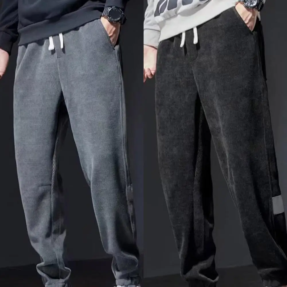 

Мужские шаровары, однотонные вельветовые брюки со шнуровкой на щиколотке и средней посадкой, повседневная одежда, 2022