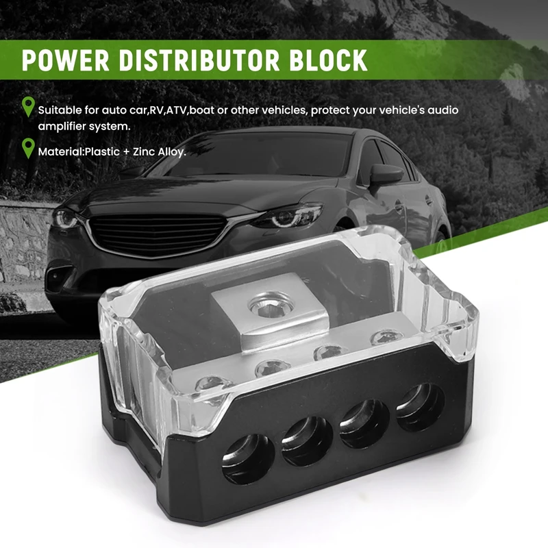 4-ходовой распределительный блок питания Калибр 0/2/4 AWG In 4/8/10 Out автомобильный