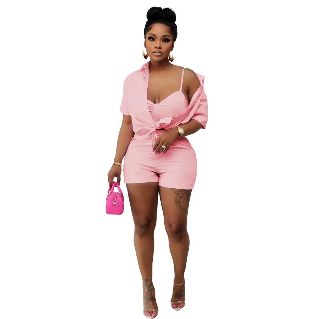 Casaul Women Biker 3 Piece Set Solid Color Sportsuit Matching Set Streetwear Tracksuit Clothes For Women Outfit 3 Casaul Women Biker 3 Piece Set Solid Color Sportsuit Matching Set Streetwear Tracksuit Clothes For Women Outfit 3