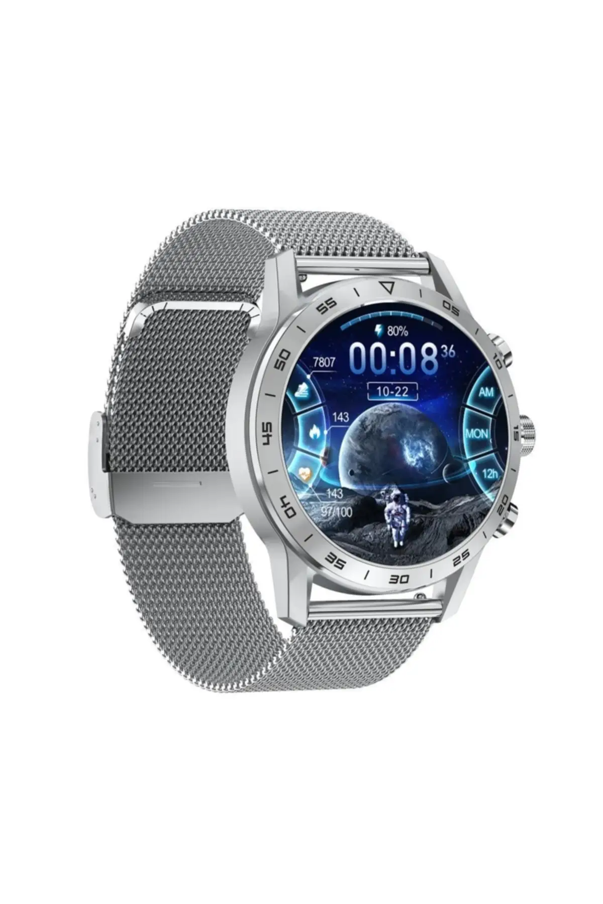 

Новинка, смарт-часы Grand с беспроводным зарядным устройством и голосовым управлением ЭКГ, турецкие Смарт-часы, серебристые