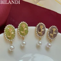 bilandi women jewelry vintage rose earrings pretty design simulated pearl drop earrings for women party gifts