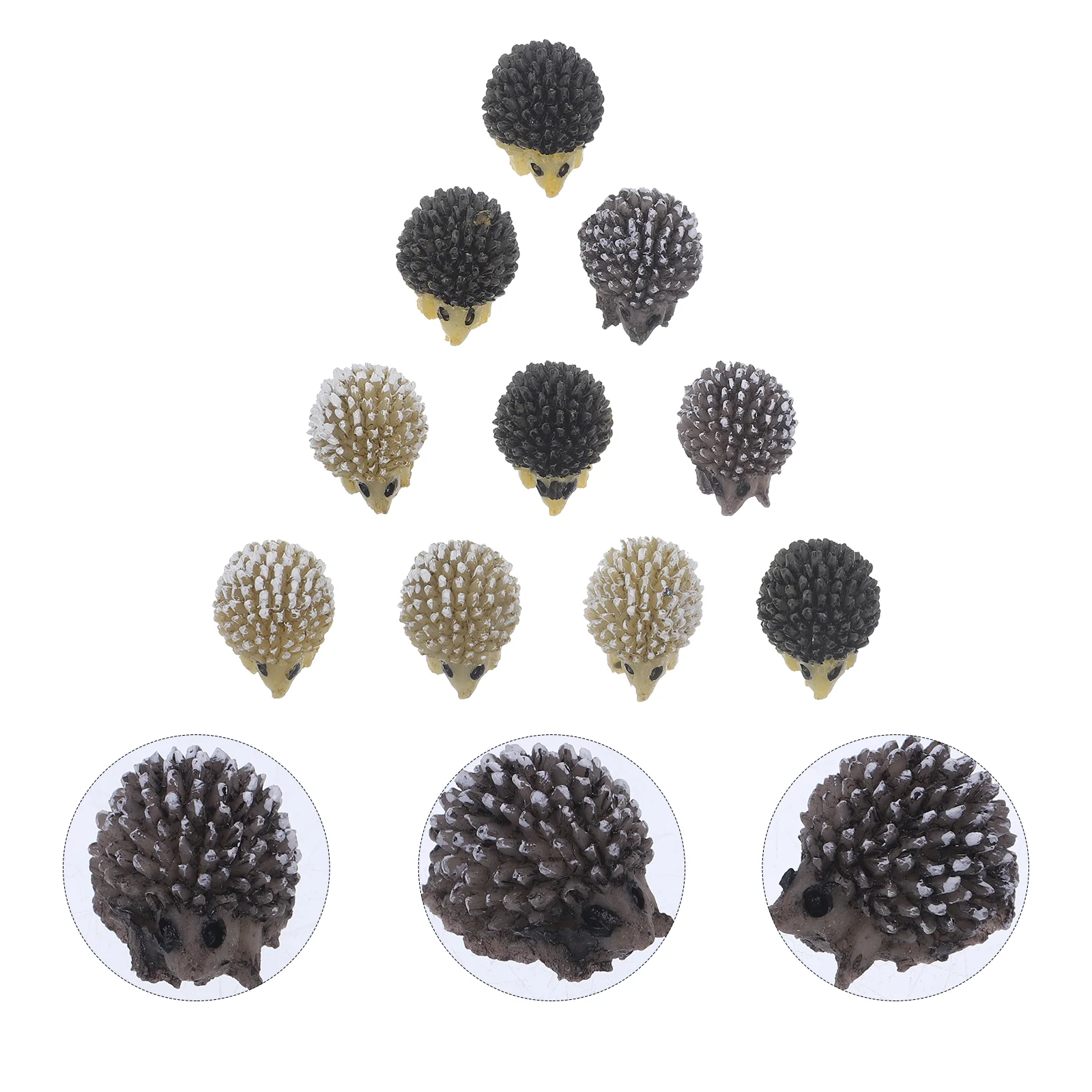 

10 Pcs Outdoor Pots Ornaments Tub Mushroom Hedgehog Figurine Terrarium Accessories Small Figurines Bonsai