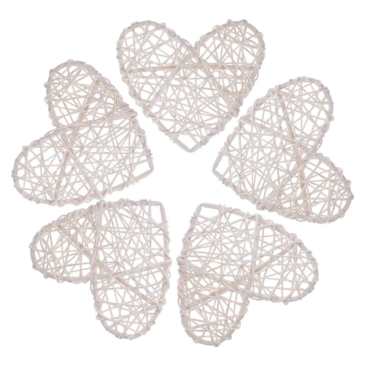 

5 Pcs/Lot Wedding Decor Wicker Rattan Balls Rustic Frames White Heart Decoration Shaped Vase Hanging Decorations Ornaments