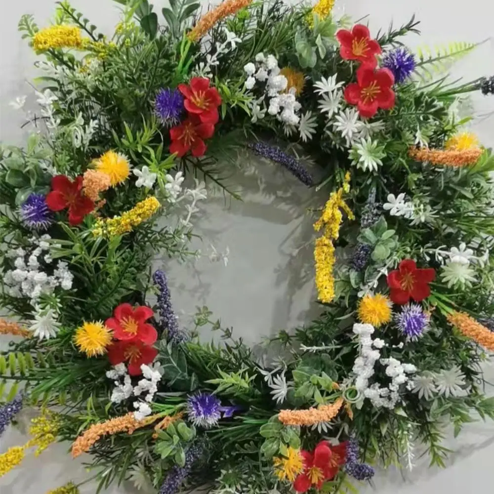 

New Spring Home Decor Wall Garland Front Door Artificial Flower Wreath