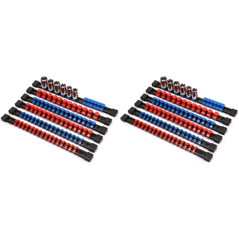 

ABS Socket Organizer Drive Socket Holder, 1/4 Inch X 64 Clips, 3/8 Inch X 60 Clips, 1/2 Inch X 48 Clips,12 Pieces Set