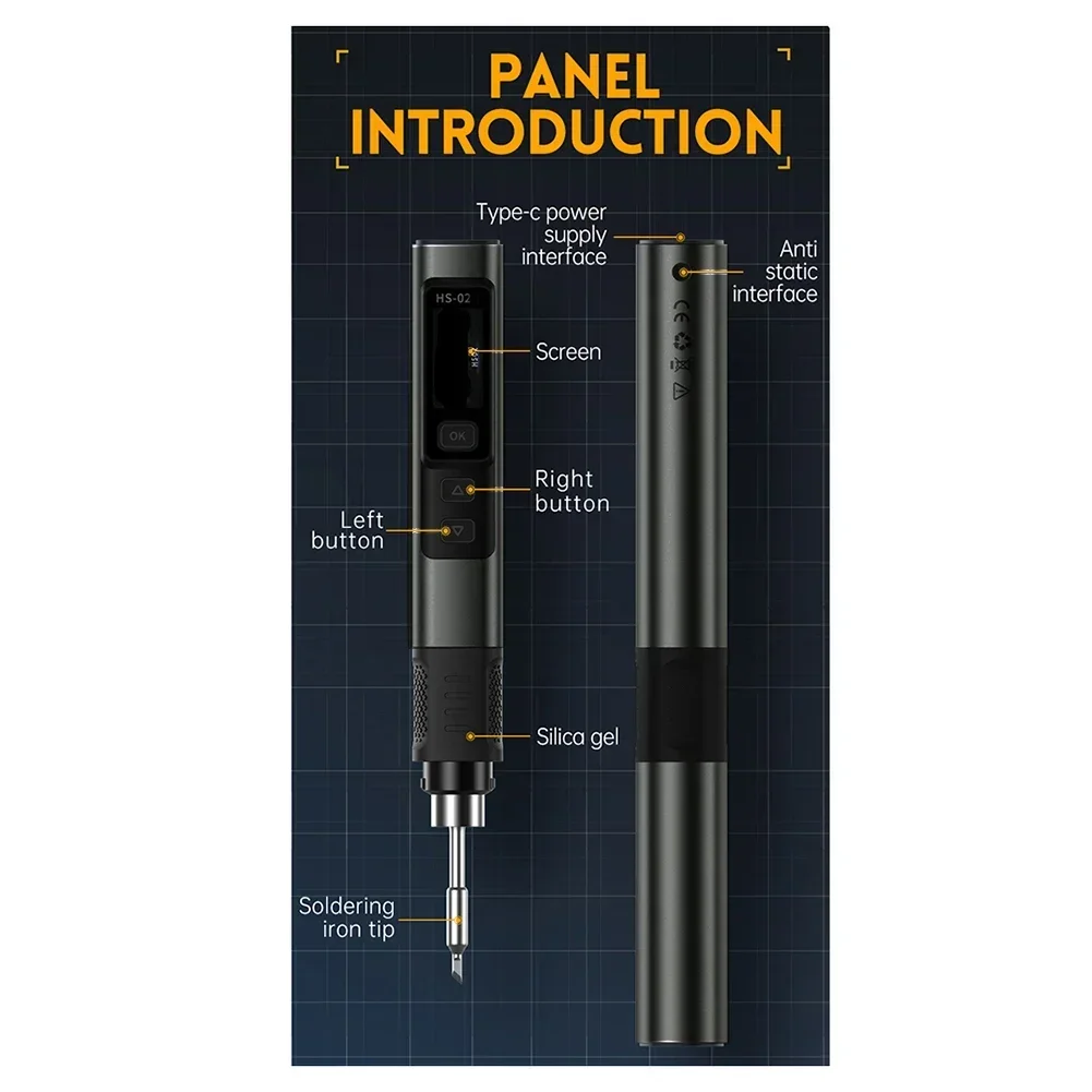 Для FNIRSI HS02B комплект интеллектуального паяльника с внутренним нагревом корпусом