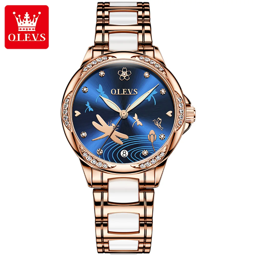 

OLEVS ceramic diamond-encrusted mechanical hot selling women's watches