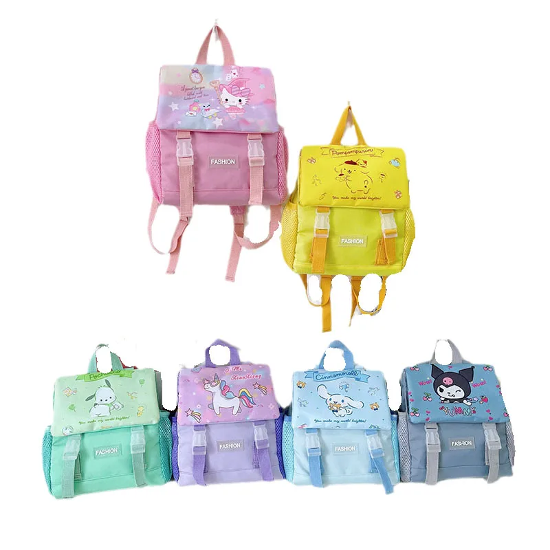 

New Cartoon Sanrios Hellokittys Cinnamoroll Kuromi Purin Pochacco Cute Kawaii Anime Large-Capacity Children's Kindergarten Bag