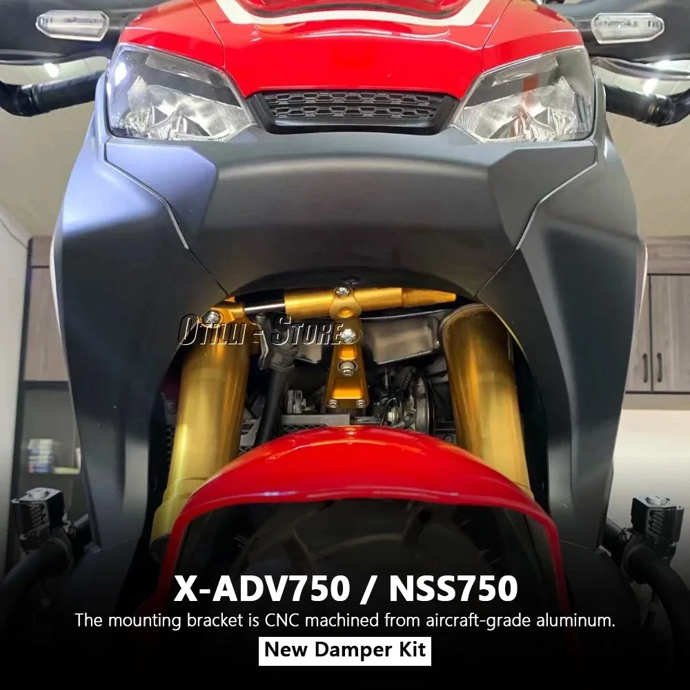 Фото Для Honda X-ADV 750 XADV750 2017- и NSS750 NSS 750 2021- Новый регулируемый демпфер рулевого управления, стабилизатор, кронштейн, монтажный комплект для мотоцикла №3