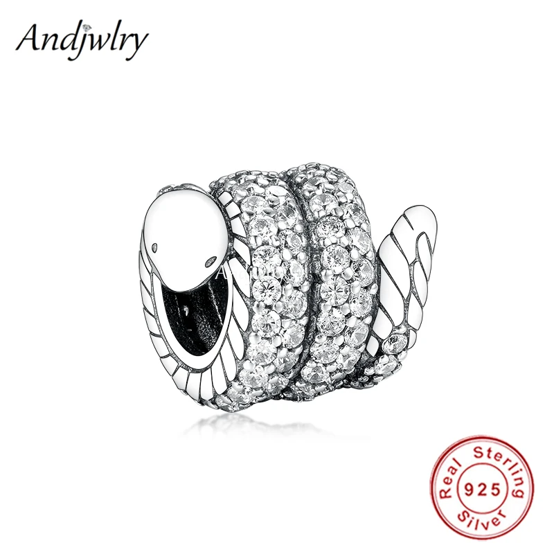 

Fit Bracelet Charms Silver 925 Original Animal Snake Mix Zirconia Bead Bracelet&Bangle Jewelry Berloque