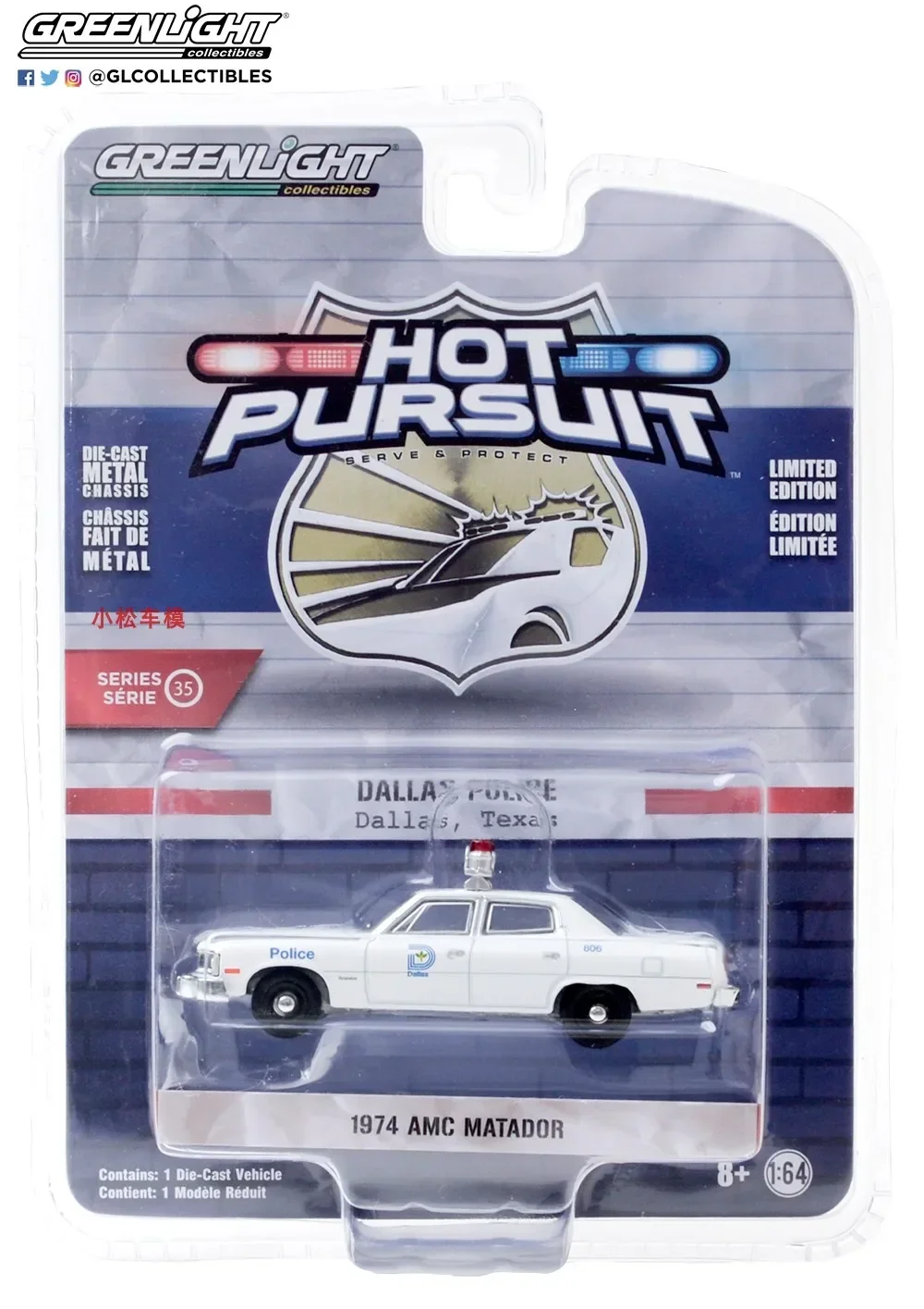 1:64 1974 AMC Matador Bullfighter полицейская машина литая под давлением модель автомобиля из