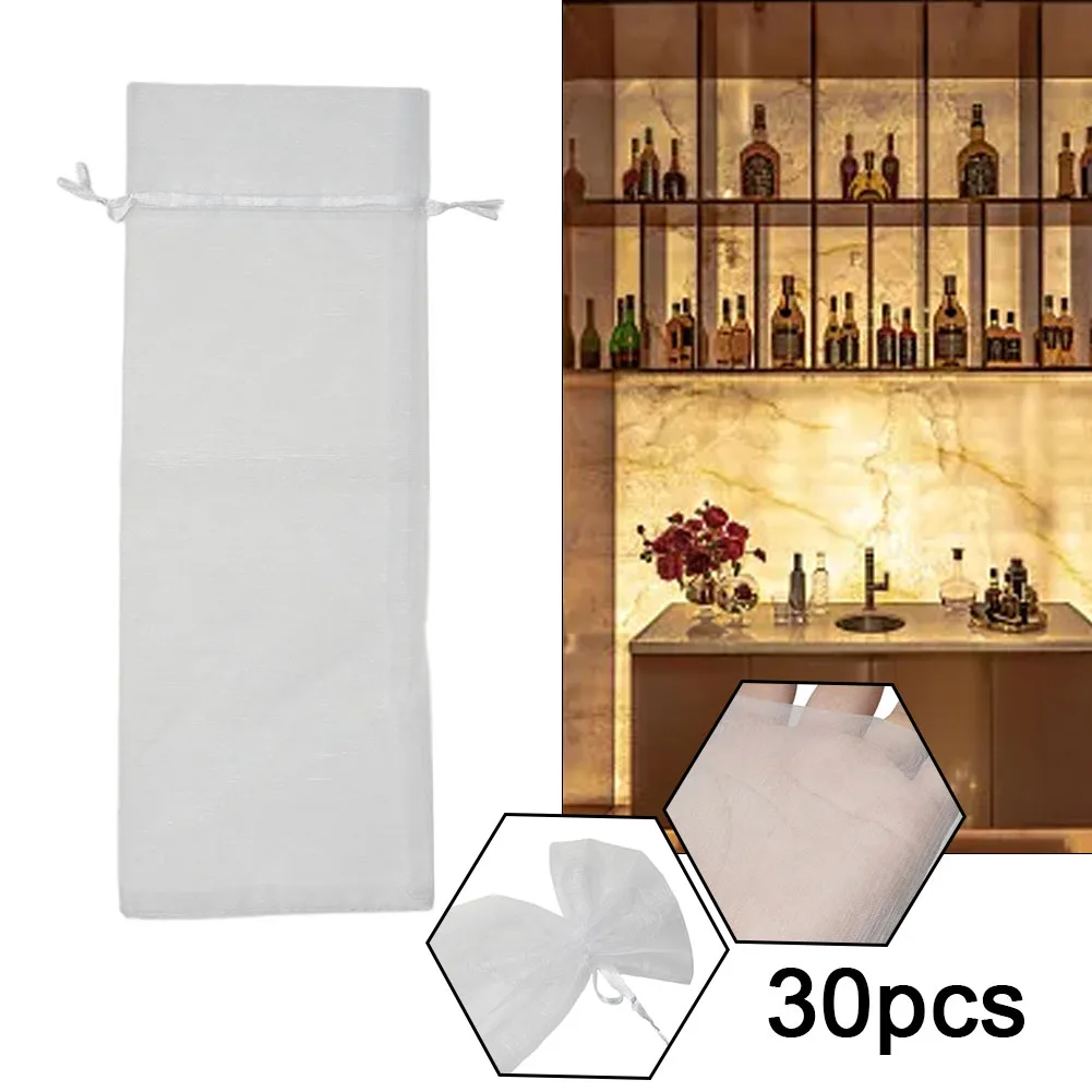 

Fashionable Bundle Pocket Drawstring Bag Packing Favors Organza Wine Bag Yarn Bags 14*37cm 30PCS/lot Adjustable