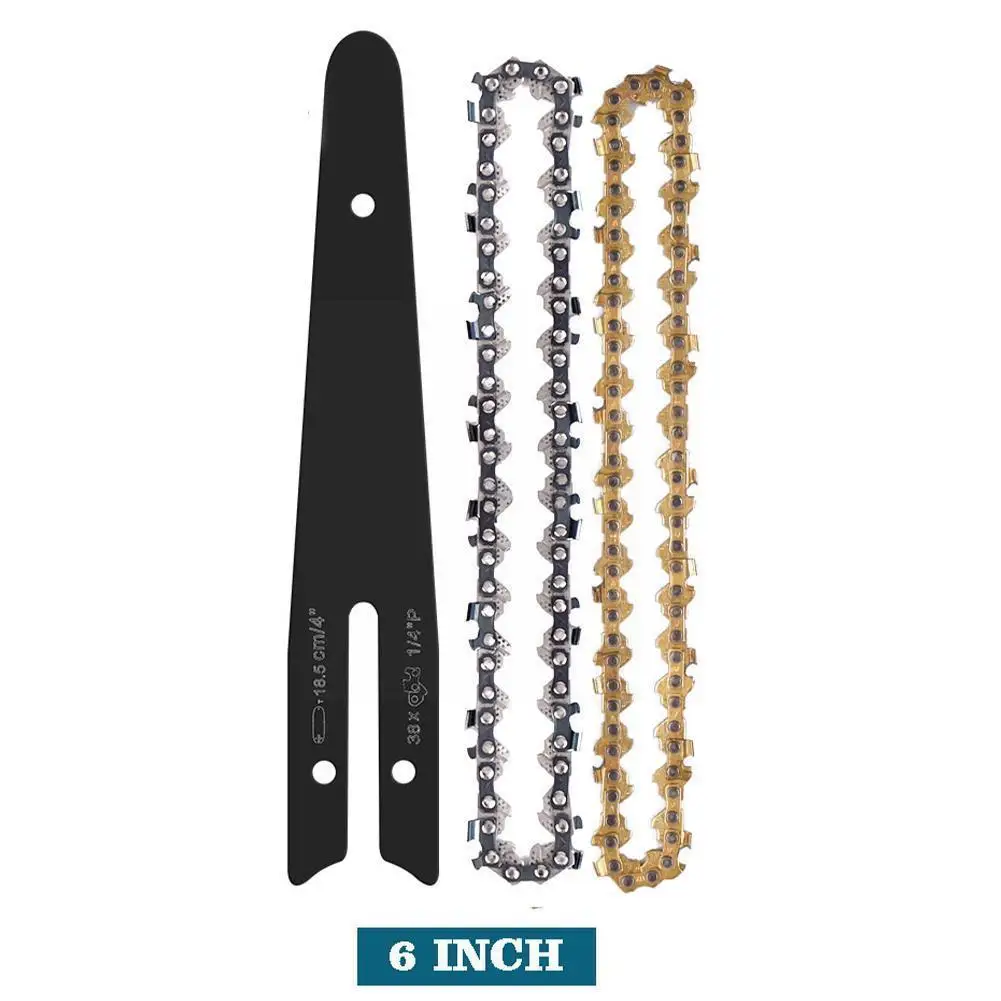

6 Inch Chain Guide Electric Chainsaw Gold Chains Mini Pruning Chainsaw Accessory Steel Replacement Saw Chain Electric Chain M6v0